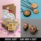 Cute Triceratops Dinosaur Mini Wood Shape Charms Jewelry DIY Craft